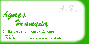 agnes hromada business card